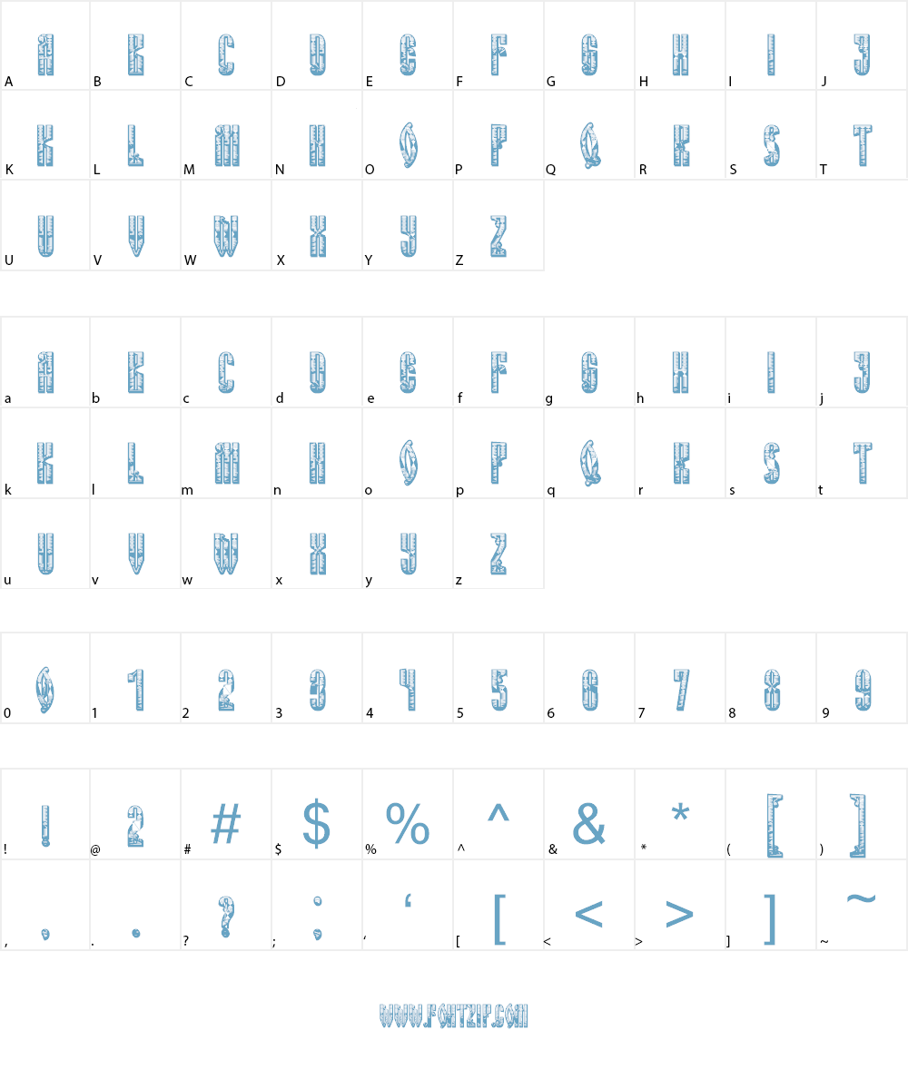 Russian Land Font Character